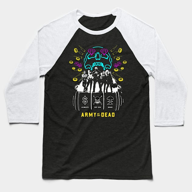 Army of the Dead (Neon) Baseball T-Shirt by amon_tees